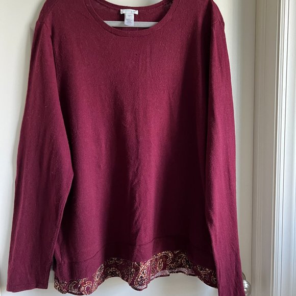 J. Jill Sweater - Maroon - Size XL - Picture 3 of 9